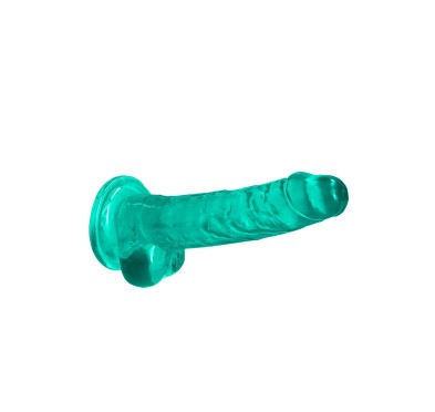 Silikonowe zielone dildo z mocną przyssawką 19 cm